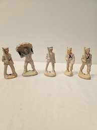 White Painted Composition Toy Soldiers