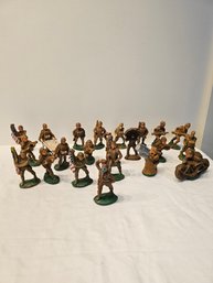 Molded Composite Toy Soldiers Lot Of 22