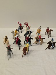 Toy And Nov Co Cowboys And Indians On Horses Lot