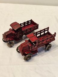 Pair Hubley Cast Iron Mack Trucks