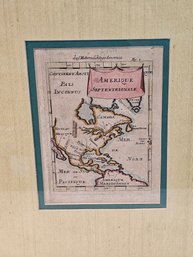 Antique Mallet Map Of North America Framed In Glass