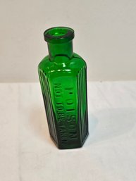 Green 2 Oz Antique Poison Glass Bottle