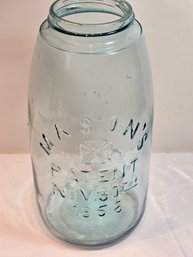 Large Antique Masons Glass Bottle