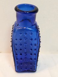 Coffin Shaped Cobalt Blue Poison Glass Bottle