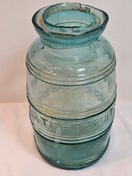 Antique Aqua Glass Airtight Fruit Bottle
