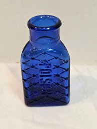 United Drug Co Boston 3 Sided Cobalt Blue Poison Jar