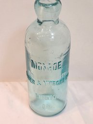 Monroe Cider And Vinegar Co Antique Glass Bottle
