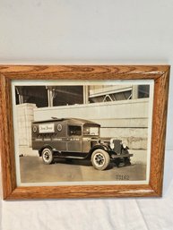 Framed Photo 1930s Bread Truck
