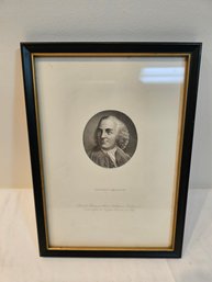 Ben Franklin Portrait Engraving Print Hb Hall