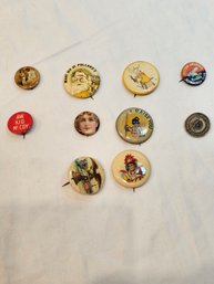 10 Antique Pins Lot