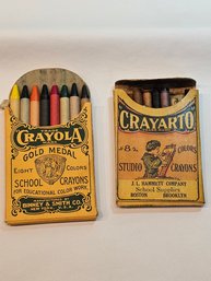 2 Boxes Of Antique Crayons