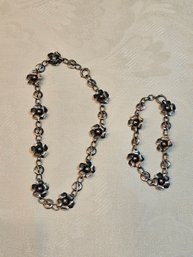 Sterling Necklace And Bracelet Combo