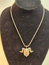 Sterling Rams Head Necklace
