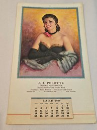 Schwag Peep Show Calendar Made By Waterville Maine Contractor 1959