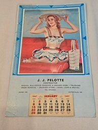 Schwag Peep Show Calendar Made By Waterville Maine Contractor 1967