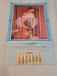 Schwag Peep Show Calendar Made By Waterville Maine Contractor 1967 First Nighter