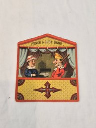 Punch AnD Judy Tin Litho Bank Advertising Card
