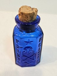 Cobalt Blue Poison Bottle Labeled S&d 173 On Bottom