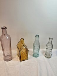 4 Glass Bottles Lot