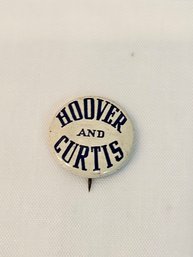 Hoover And Curtis Original Herbert Hoover Campaign Button