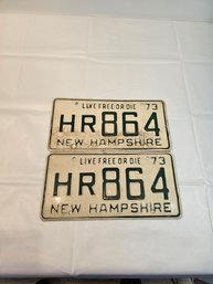 Pair 73 Nh License Plates