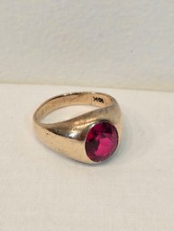 10k Gold Men's Ring With Radiant Ruby