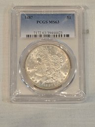 1887 Morgan Silver Dollar Graded Ms63