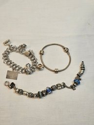 Sterling Charm Bracelets Lot