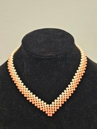 Vintage Pink Coral Beads Choker