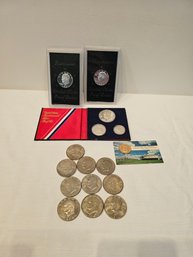 Silver Proof Set And Eisenhowers