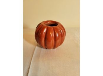 Santa Clara Pottery Melon Bowl By Angelo Baca