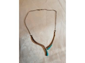 Sterling And Turquoise Necklace