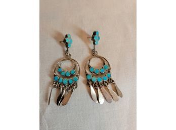 Sterling And Turquoise Earrings