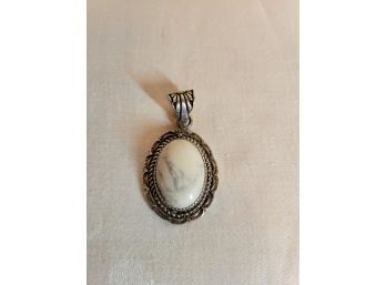 White Buffalo Turquoise And Sterling Pendant