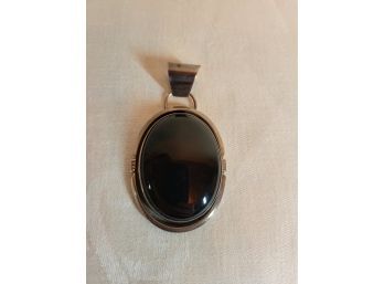 Sterling And Onyx Pendant By Lester Ortiz