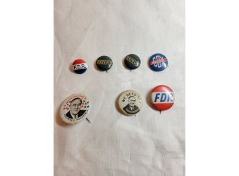 Political Campaign Buttons FDR Lot