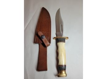 Bone And Brass Handle Bowie Knife
