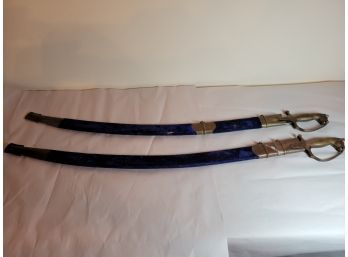 Pair Of Indian Talwar Type Swords