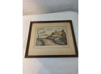 Antique Signed Color Engraving Artist Unknown