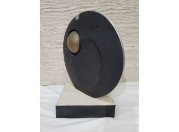 Metal And Stone Sculpture Signed Max Niffeler Montreal