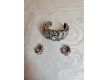 Sterling Bracelet And Earrings Set