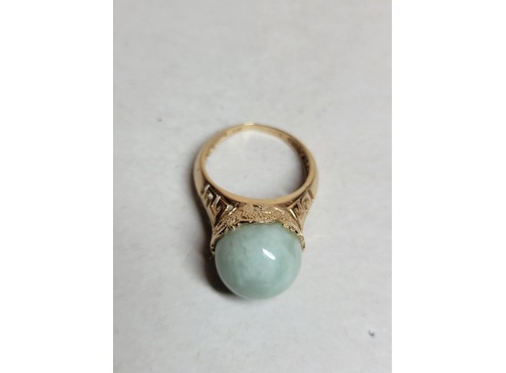 14k Gold Ring With Jade