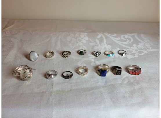 Sterling Ring Lot Sized 5 To 6