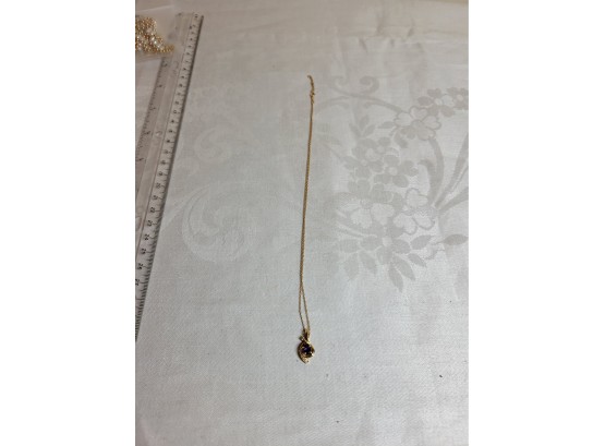 14k Gold With Amethyst Necklace