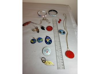 Copper And Enamel Costume Lot