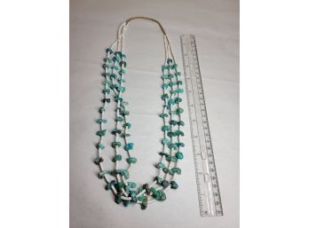 Native American Turquoise And Bead Necklace
