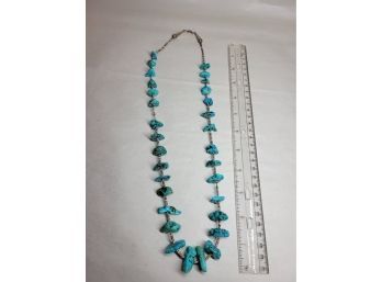 Native American Turquoise And Bead Necklace 154