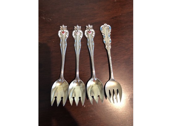 Sterling Enamel Spoons