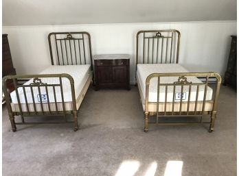 Antique Pair Brass Beds