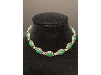 Sterling & Green Onyx Necklace